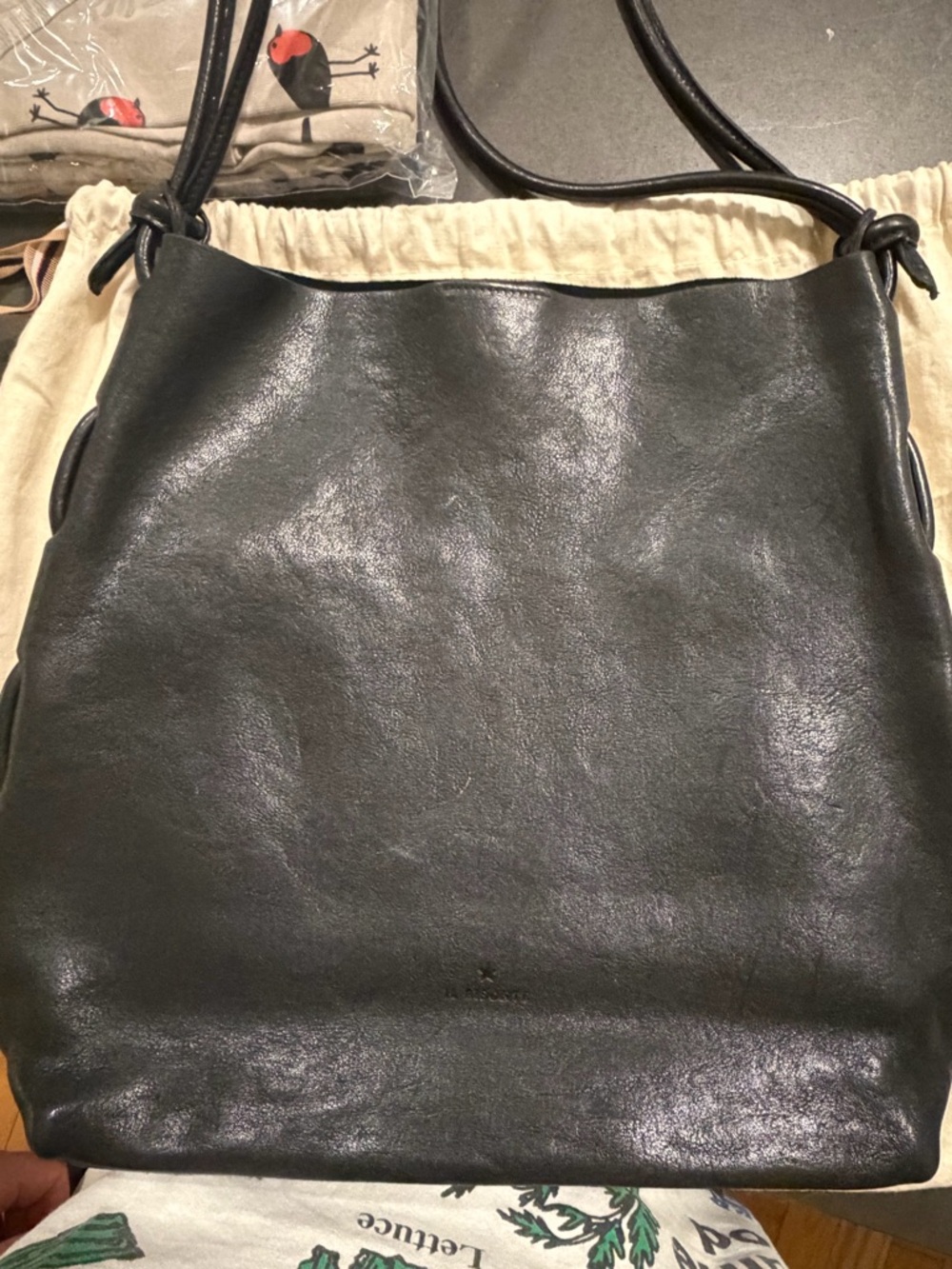 Black Leather Shoulder Bag - Il Bisonte Italian leather - Picture 6 of 6